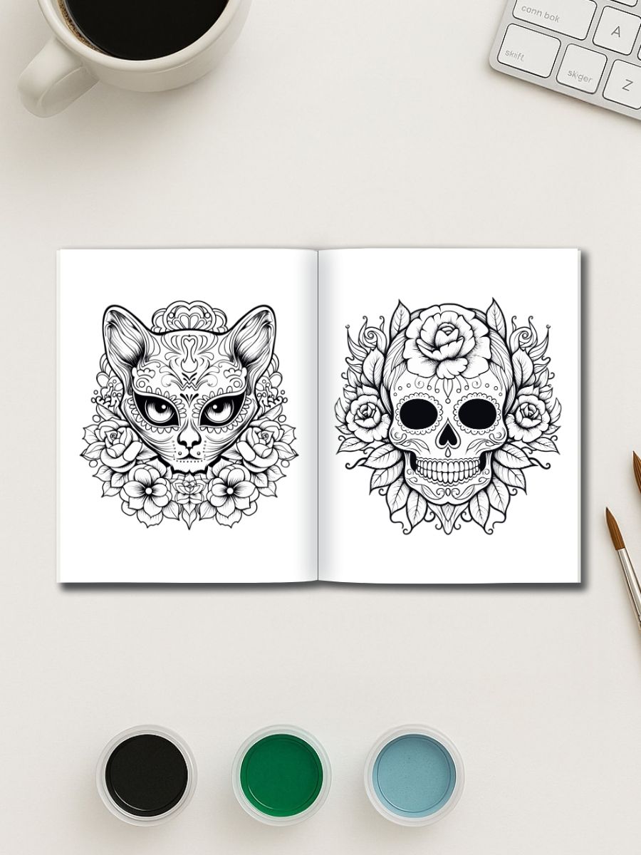 Sugar Skull Fiesta – 100 Coloring Pages - Image 3