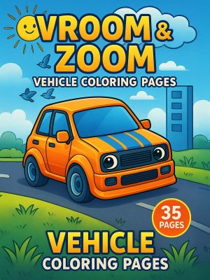 Vroom & Zoom – 35 Vehicle Coloring Pages